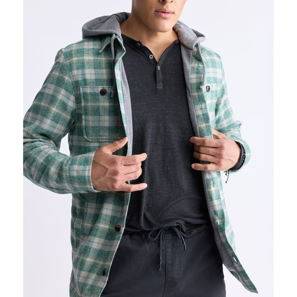 Buffalo David Bitton Men's Jakeim Plaid Hoodie Shacket forest green XL $99 - Picture 2 of 7